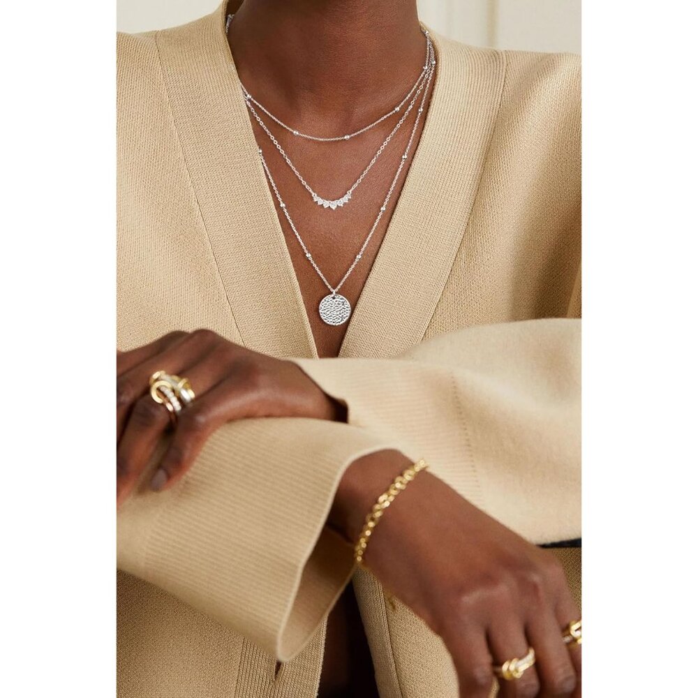 Gleaming Stackable Gold/Silver Necklaces With Ext… - image 4